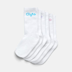 Buffalo Logo Crew Socks (3 Pack) white