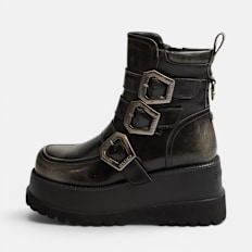 Buffalo STACK BIKER BOOT - VEGAN NAPPA Grigio