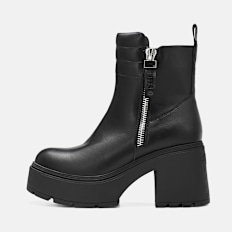 Buffalo MILA ZIP BOOT MID - VEGAN NAPPA negro