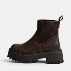 Buffalo ASPEN CHELSEA KNIT - VEGAN NAPPA/KNIT brown