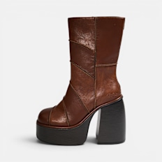 Buffalo HEART PATCH STACK - VEGAN NAPPA Braun