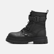 Buffalo LENNOX LACE UP BIKER MID - VEGAN NUBUCK black