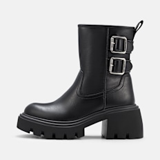 Buffalo ZENA BUCKLE BOOT MID - VEGAN NAPPA Schwarz
