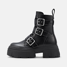 Buffalo ZARTO BOOT BUCKLE MID - VEGAN NAPPA Schwarz